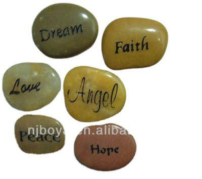 China Best Selling Modern Paver Inspired Stone Decoration Engraved Letter Pebble Stone for sale