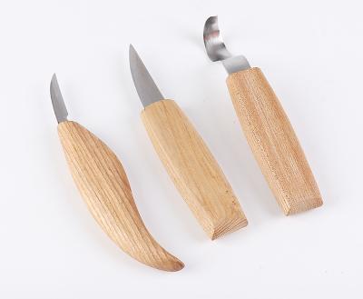 China Stainless Steel Non-variable Fruit Carving Knife Wooden Set for sale