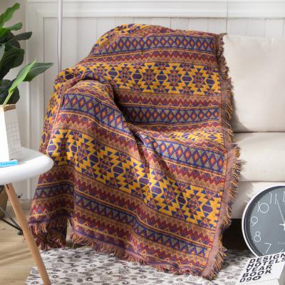 China Waterproof Quick Production Style Bohemian Custom Cotton Woven Throw Blanket With Tassel for sale