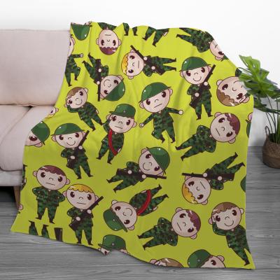 China Factory Wholesale Anti-pilling Cartoon Print Flannel Fleece Plush Blanket for sale