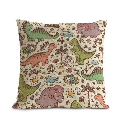 China Non-Toxic Drop Shipping Accept Decorative Cartoon Dinosaur Pattern Sublimation Printing Pillow Sling Form For Couch for sale