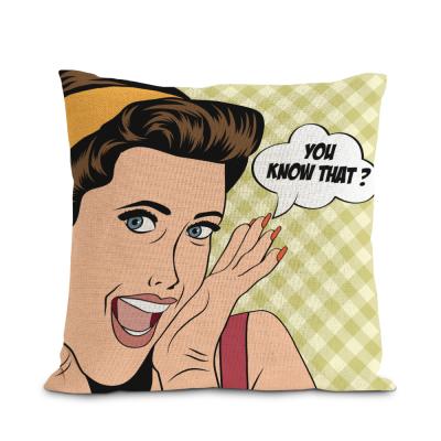 China Eco-Friendly Printing Sexy Sofa Girl Cartoon Beauty Custom Order Pillow Cushion Canvas Cover 24x24 Large For Couch for sale