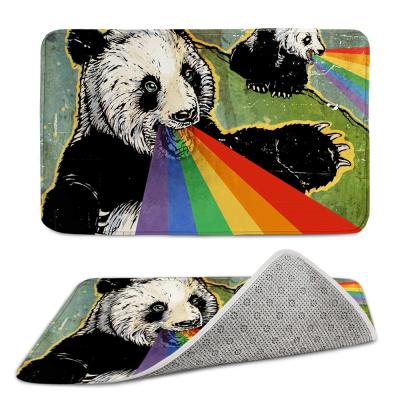 China High Quality Cartoon Panda Rainbow Sponge Door Floor Mat Carpet for sale