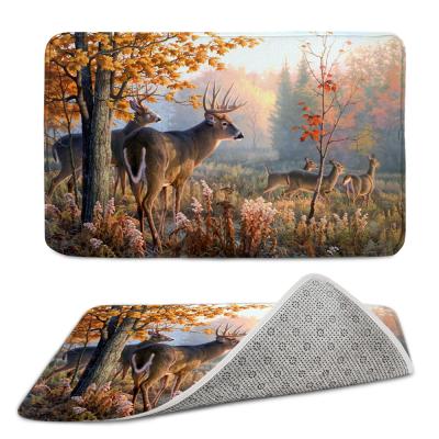 China Factory Wholesale Deer Design Printed Room Floor Mat Anti-Slip for sale