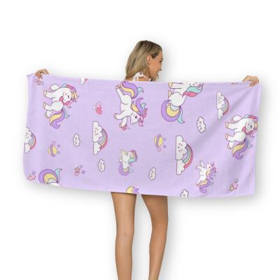 China QUICK DRY Custom Cute Luxury Cotton Unicorn Large 50 Pcs MOQ Bath Towel for sale