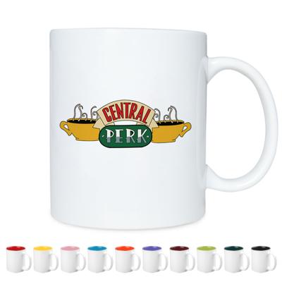 China Viable Drop Shipping Free Design 11oz Friends TV Show Cartoon Printing Sublimation Ceramic Coffee Mug for sale