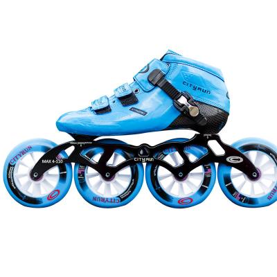 China Professional Inline Racing Speed ​​Skates Carbon Fiber Racing Roller Shoes 4 Wheels 100mm 110mm Integrated Speed ​​Skates for sale