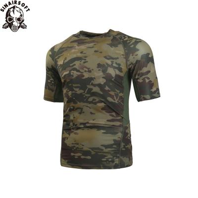 China QUICK DRY Wholesale US Army Men's Style Military Shirt Khaki Camouflage Combat Military Tropical Short Sleeve Multicam Slim Fit T-Shirt for sale