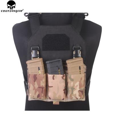 China High Quality of EMERSONGEAR Style Triple M4 Mag Pouch Panel M4 Nylon Rubber Magazine Pouch For RPA Vest Multicam GT for sale