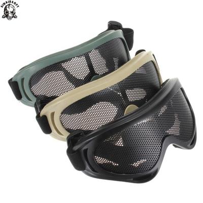 China Tactical Airsoft Safety Glasses Hunting Metal Mesh Lens Goggle Sports Safety Eyewear Glasses for sale