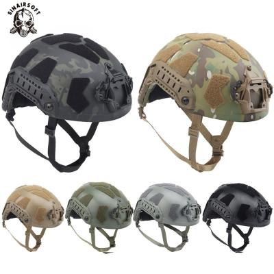 China NEW Security Police Army Helmet Paintball Wargame Airsoft Tactical Cut Helmet Version Military Lightweight Fast Protective SF Suprt Helmet Full Top for sale