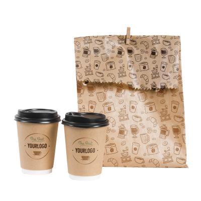 China Biodegradable Disposable Wallpaper Double Cup For Coffee Customized Printed Paper Cups With Lids for sale