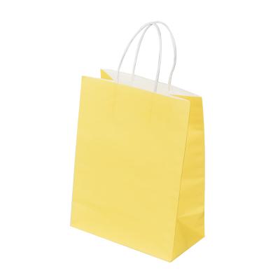 China Recycled Materials Wholesale Custom Design Logo Printed Packaging Colorful Kraft Paper Shopping Bag With Twist Rope Handle For Clothing Shoes for sale