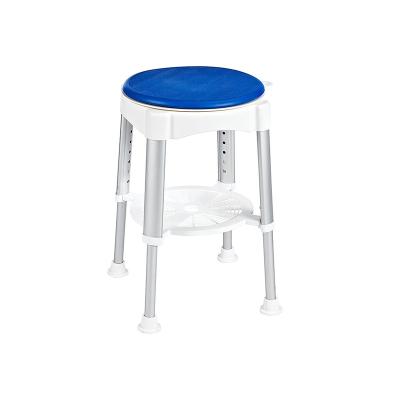 China Convenient Adjustment Height Retractable Bath Stool , Round Shower Stool For Disable With Revolving Seat for sale