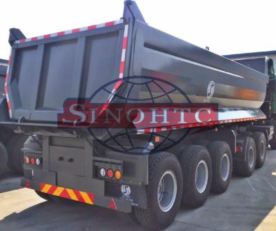 China 40 - 50 Tons Side Dump Semi Trailer , 35 Cbm Heavy Duty Commercial Dump Trailers for sale