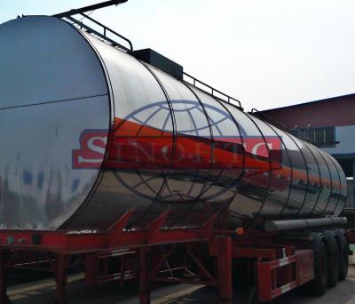 China Insulated Steel Cooking Oil Tank Trailer , 55 000 Liter Tri Axle Tanker Trailer for sale