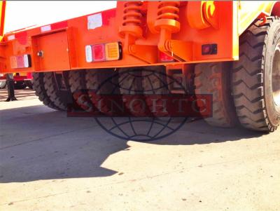 China 2x2 50 T Low Loader Semi Trailer , 2 Line Four Axle Heavy Duty Low Bed Trailers for sale