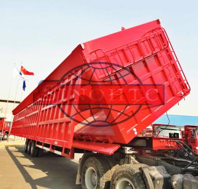 China 3 Axle Semi Dump Trailers BPW 16 Tons Axle Model 80 Ton Load Capacity for sale