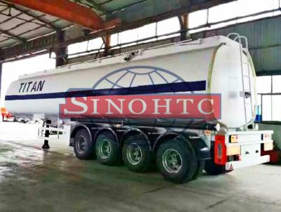 China 50m3 4 Alxe Fuel Tanker Semi Trailer , Diesel / Petrol Trailer Tank 6 Compartments for sale