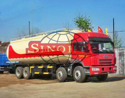 China FAW 8x4 Dry Powder Bulk Cement Truck Low-Roof / High-Roof Cabin Type for sale