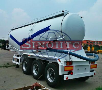 China 40m3 Powder Cement Tanker Trailer , 6 / 12 Tyre Heavy Duty Cement Bulker Trailer for sale