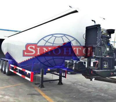 China 3 Axles 50 Cubic Meters Bulk Cement Trailer , Powder Bulk Cement Semi Trailer for sale