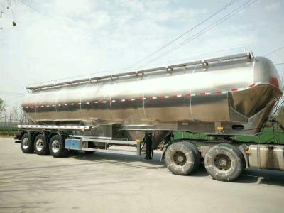 China 55cbm Flour Tank Semi Trailer Three Axles Stainless Steel Material for sale