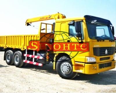 China 6x4 Truck Mounted Hydraulic Crane , 10 Tons Lifting Load Truck Mounted Crane for sale