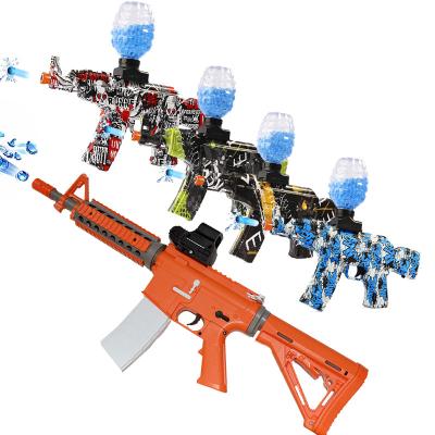 China Automatic Toy Gun Electric Gel Ball Water Beads Toy Gun M416 AKM-47 Shooting Team Game Splatter Ball Gel Ball Gun Set for sale