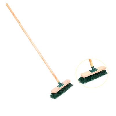 China China Straight Plastic Broom And Push Brushes BSCI Floor Broom With Long Stick for sale