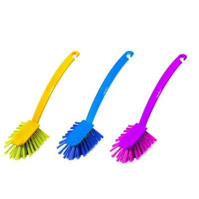 China Factory Supply Durable Plastic Kitchen Cleaning Brush Dish Brush With Long Handle for sale