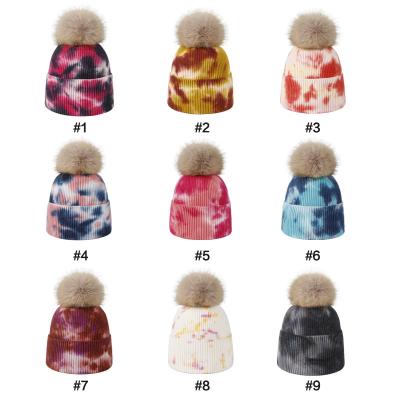 China 2021 Winter Real Raccoon Fur Detachable Plus Size Ball Knitted Hats for sale