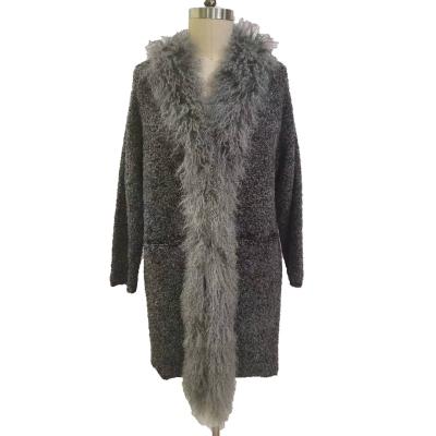 China Wholesale Custom Anti-wrinkle Winter and Fall Women's Tibet Cool Real Wool Coats Lady's Fur Collar Coat For 2021 for sale