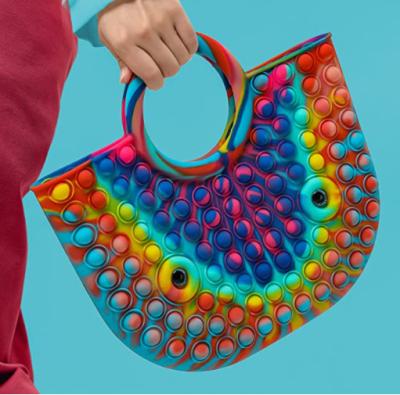 China Fashion 2021 Hot Bubble Toys Handbags Fashion Top Handle Purses For Women Fashion Ladies Silicone Satchel Shoulder Tote Bags for sale