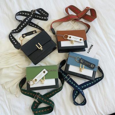 China Fashoion Women Fashion Single-shoulder Stitching Small Diagonal Square Wholesale Handbags for sale