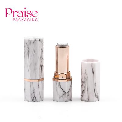 China Cosmetic wholesale spot, MOQ is 50, Polygon design plastic new makeup empty lipstick tube container packaging for sale