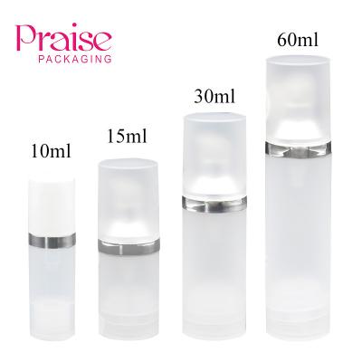 China 10ml 15ml 30ml 60ml Empty Cosmetic Translucent Lotion Bottle With Pump Cosmetic Bottling Packaging for sale