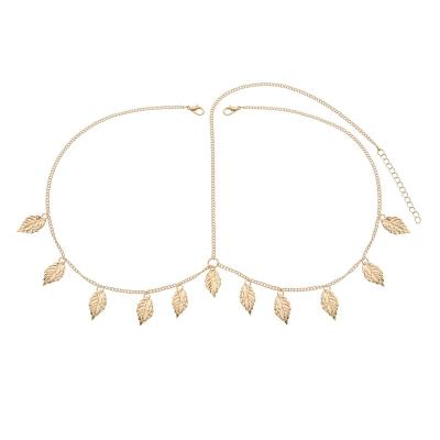 China New Vintage Women Metal Leaf Tassels Headband Fashion Head Chain Hair Jewelry for sale