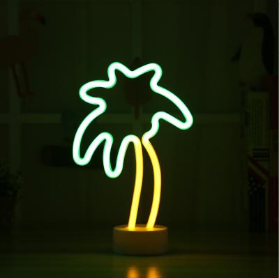 China Flamingo Unicorn Cactus Lamp Battery Powered Projection Neon Lamp Sign LED Night Light for Bedroom Table Wedding Christmas Home Decoration for sale