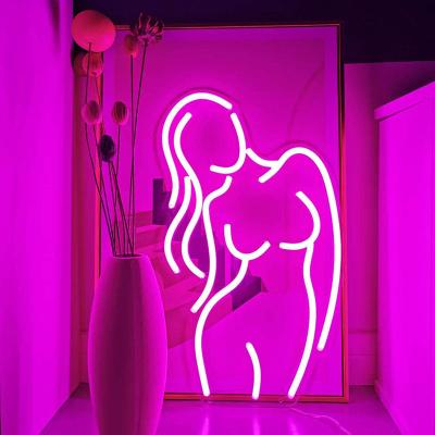 China Projection Bobcat Dropshipping Wholesale Acrylic LED Signs Custom Made Lady Body Neon Sign of Woman Neon Lights for Home and Bar for sale