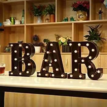 China Buildings Bobcat Black LED Marquee Letter Lights Sign for Night Light Wedding Birthday Party Christmas Home Bar Decoration for sale