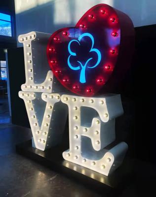 China Buildings Bobcat Customizable Romantic Wholesale Exclusive Valentine's Confession Proposal Led Marquee Letter Lights Sign for sale