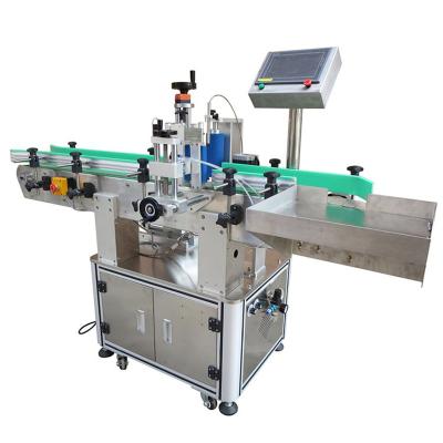 China Food Benchtop Small Round Bottle Vial Labeling Machine Label Cans Flat Round Bottle Labeling Machine for sale