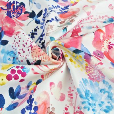 China Wholesale Colorful Floral Satin Tear-resistant Custom Twill Digital Printing Cotton Spandex Fabric for sale