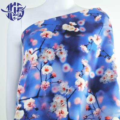 China Baby Satin Peach Blossom Rayon Fabric Sustainable Soft Feeling Pattern Printed Dress for sale