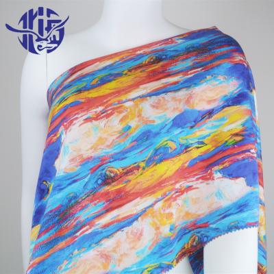 China High Quality Sustainable Ready Ready Goods Digital Printed Rayon Satin Fabric Dubai for sale