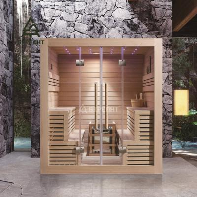 China Chinese Infrared Sauna Solid Wood Canadian Hemlock Sauan Computer Control Panel SIPENKT Double Wall for sale