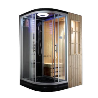 China High Quality Computer Control Panel Hemlock Sauna Solid Wood Far Infrared Steam Bath and Shower Steam Bath for sale