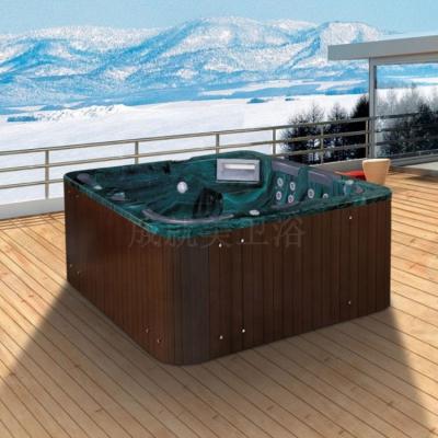 China SIPENKT modern cheap price 7 people swing spa pool massage cloud green color outdoor luxury acrylic bathtub for adult for sale