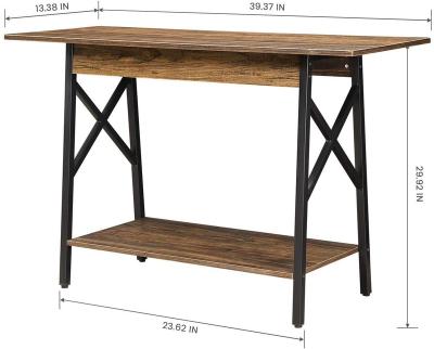 China Nordic Rustic Walnut Wood (Height) Adjustable Console Table with Narrow Sofa Storage Table for Entryway, Living Room, Easy Assembly for sale